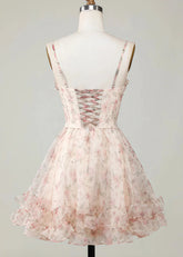 Eglantine | Discover Your Dream Floral Homecoming Dress: Effortless Elegance & Unmatched Comfort - Champagne Floral - PromDressClub